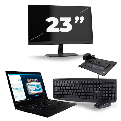 Lenovo ThinkPad L490 - Intel Core i5-8e Generatie - 14 inch - 16GB RAM - 256GB SSD - Windows 11 + 1x 23 inch Monitor Tweedehands