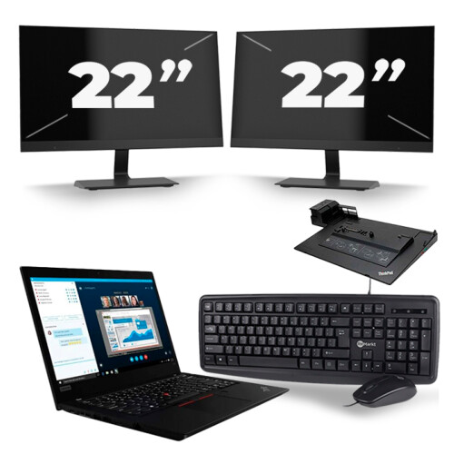 Lenovo ThinkPad L490 - Intel Core i5-8e Generatie - 14 inch - 8GB RAM - 256GB SSD - Windows 11 + 2x 22 inch Monitor Tweedehands