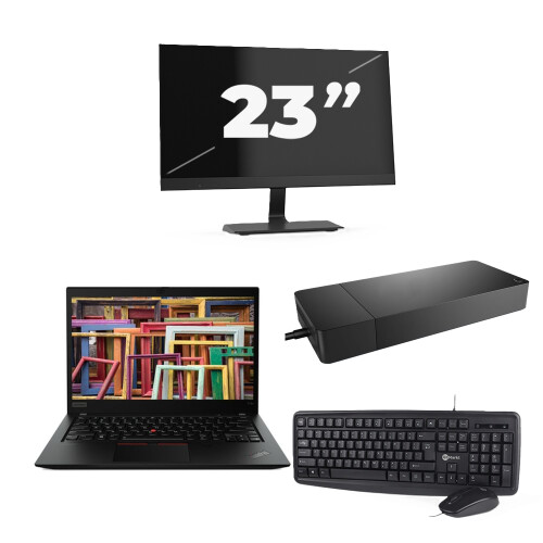 Lenovo ThinkPad T14s Gen 1 - Intel Core i7-10e Generatie - 14 inch - 16GB RAM - 256GB SSD - Windows 11 Home + 1x 23 inch Monitor Tweedehands