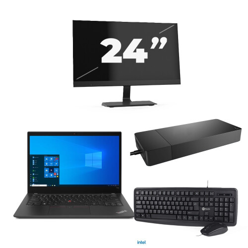 Lenovo ThinkPad T14s - Intel Core i7-10e Generatie - 14 inch - 32GB RAM - 256GB SSD - Windows 11 Home + 1x 24 inch Monitor Tweedehands