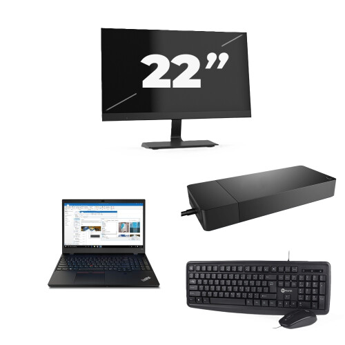 Lenovo Thinkpad T15p - Intel Core i7-10e Generatie - 15 inch - 8GB RAM - 256GB SSD - Windows 11 Home + 1x 22 inch Monitor Tweedehands