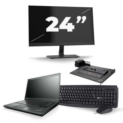 Lenovo ThinkPad T440s - Intel Core i5-4e Generatie - 14 inch - 8GB RAM - 256GB SSD - Windows 11 + 1x 24 inch Monitor Tweedehands