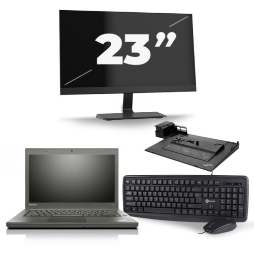 Lenovo ThinkPad T450 - Intel Core i5-5e Generatie - 14 inch - 8GB RAM - 256GB SSD - Windows 11 + 1x 23 inch Monitor Tweedehands