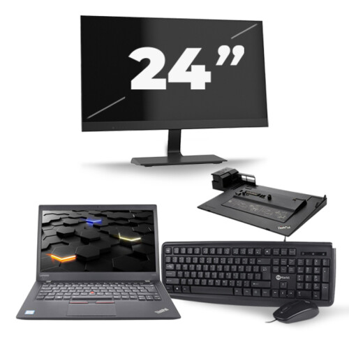Lenovo ThinkPad T460s - Intel Core i7-6e Generatie - 14 inch - 16GB RAM - 256GB SSD - Windows 11 + 1x 24 inch Monitor Tweedehands