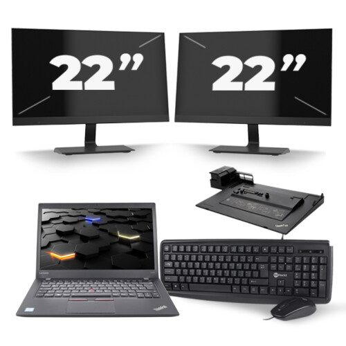 Lenovo ThinkPad T460s - Intel Core i7-6e Generatie - 14 inch - 16GB RAM - 256GB SSD - Windows 11 + 2x 22 inch Monitor Tweedehands