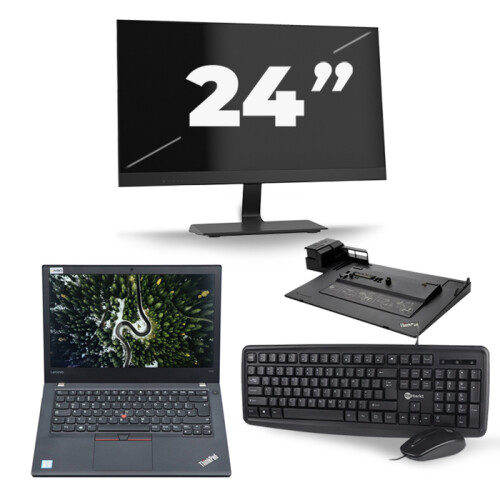 Lenovo ThinkPad T470 - Intel Core i5-7e Generatie - 14 inch - 8GB RAM - 256GB SSD - Windows 11 + 1x 24 inch Monitor Tweedehands