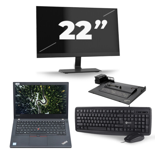 Lenovo ThinkPad T470 - Intel Core i5-7e Generatie - 14 inch - 8GB RAM - 256GB SSD - Windows 11 + 1x 22 inch Monitor Tweedehands