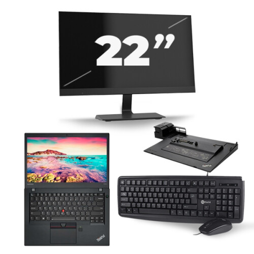 Lenovo ThinkPad T470s - Intel Core i5-7e Generatie - 14 inch - 8GB RAM - 256GB SSD - Windows 11 + 1x 22 inch Monitor Tweedehands