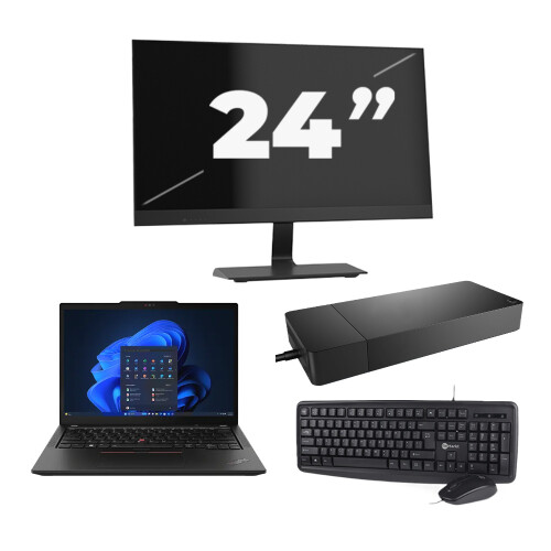 Lenovo Thinkpad X13 - AMD Ryzen 5 PRO 4650U - 13 inch - 16GB RAM - 256GB SSD - Windows 10 + 1x 24 inch Monitor Tweedehands