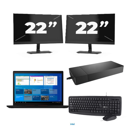 Lenovo Thinkpad X13 Gen 2 - Intel Core i5-11e Generatie - 13 inch - 16GB RAM - 256GB SSD - Windows 11 + 2x 22 inch Monitor Tweedehands