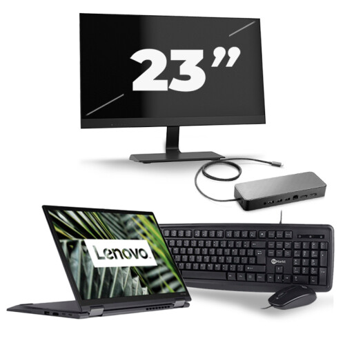 Lenovo ThinkPad X13 Yoga G1 - Intel Core i5-10e Generatie - 13 inch - 16GB RAM - 256GB SSD - Windows 11 Home + 1x 23 inch Monitor Tweedehands