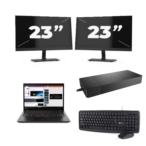 Lenovo ThinkPad X395 - AMD Ryzen 5 PRO 3500U - 13 inch - 8GB RAM - 256GB SSD - Windows 11 Home + 2x 23 inch Monitor Tweedehands