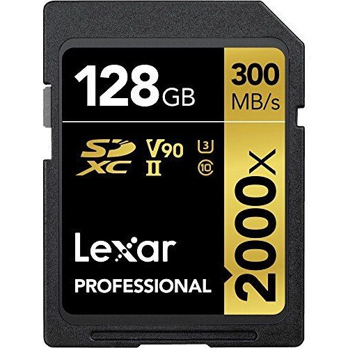 LEXAR PROFESSIONAL 2000X SDXC 128GB - SD Kaart - UHS-II U3 V90 - Leessnelheid 300 MB/s Schrijfsnelheid 260 MB/s Tweedehands