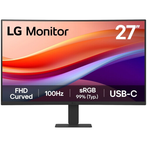LG 27U421A-B - Monitor 27"- Full HD 1920x1080 - 100Hz - Gebogen scherm 1500R - Zwart