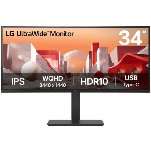 LG 34BA75QE - 34"UltraWide™ QHD IPS Monitor - USB-C 90W Power Delivery - Zwart Tweedehands