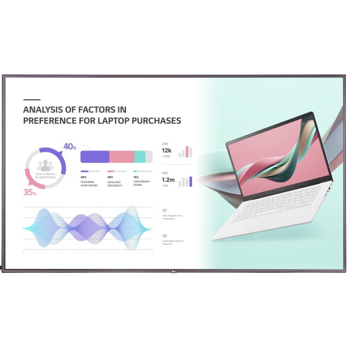 LG 75UH5J-M - Digitale signage flatscreen - 75 Inch 4K UHD 120 Hz - Zwart Tweedehands