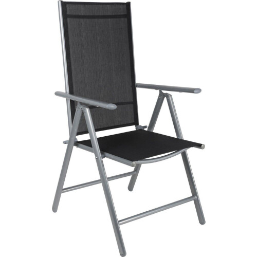 Lifetime Garden Santiago - Tuinstoel - 7 Posities - Lichtgewicht - Zwart (2 stuks) Tweedehands
