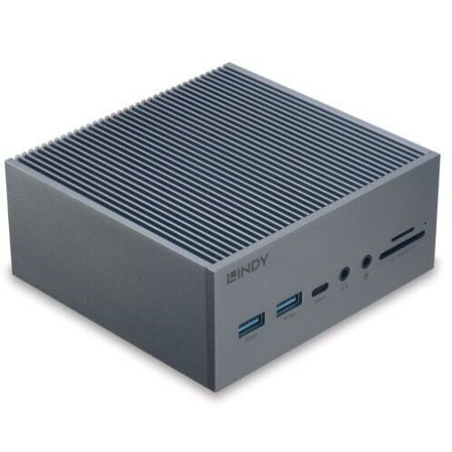 LINDY 43351 - USB-C dockingstation - 3 beeldschermen 4K - Aluminium