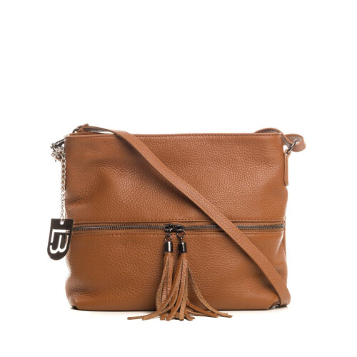 Lucca Baldi Leren Schoudertas Cognac Winter - 36 x 23 x 10 cm - Echt Rundleer - Made in Italy Tweedehands