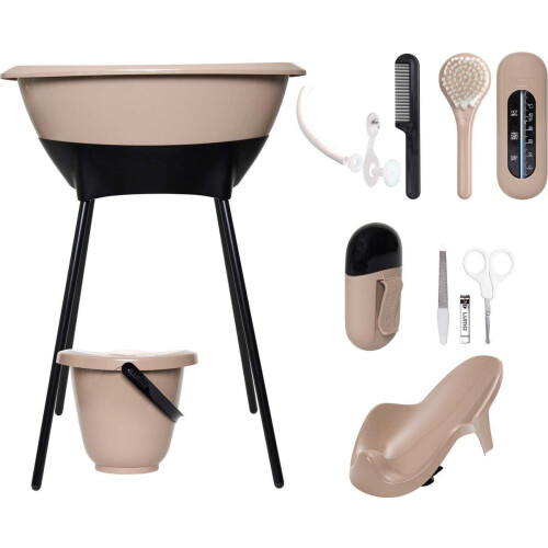 Luma Bad- en Verzorgingsset - Compleet met Badstandaard en Thermometer - Desert Taupe