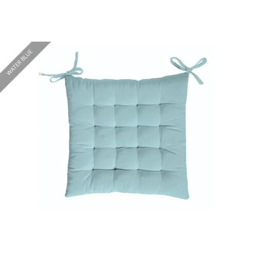 Luxueus Stoelkussen - 37x37 cm - 100% Katoen - Water Blue