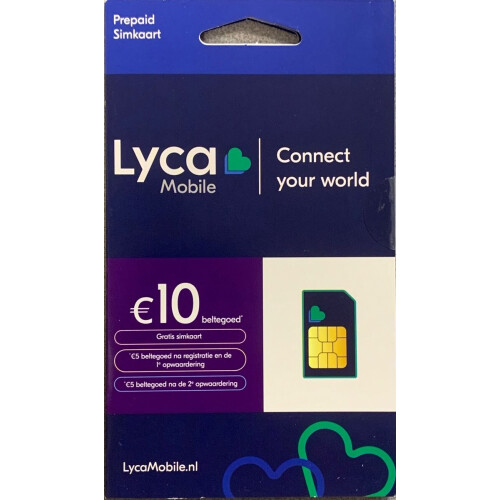 Lycamobile Prepaid - KPN netwerk - Eerst opwaarderen voor gebruik