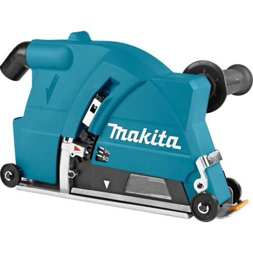 Makita 198440-5 - Invalstofafzuigkap 230mm - 360 graden roteerbare afvoer - Maximale slijpdiepte 60mm Tweedehands