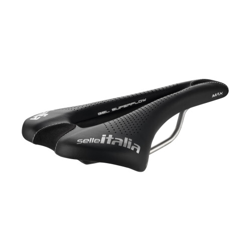 MAX FLITE Gel Flow Racing - Race- en MTB-Fietszadel met Anatomisch Gat, Mangaanframe en Maximaal Comfort - Maat L3, Zwart