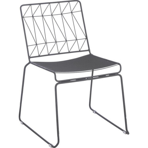 Mica Decorations Bueno - Tuinstoel - Retro design - Grijs - 53 x 55 x 77 cm Tweedehands