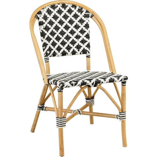 Mica Decorations Mandox - Bistrostoel - Rotan - L51 x B57 x H90 cm - Zwart Wit