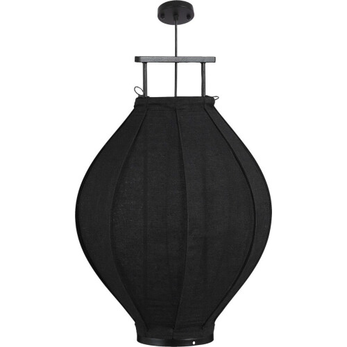 Mica Decorations Pego - Hanglamp - Groot formaat - Zwart - H73 x Ø54 cm Tweedehands