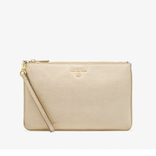 Michael Kors 34F3GT9W3M - Polstasje - Metallic getrommeld leer - Goudkleurig