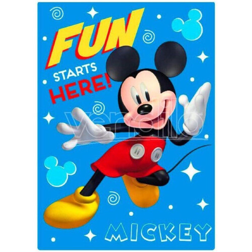 Mickey Mouse fleece deken - plaid - 100 x 140 cm - blauw
