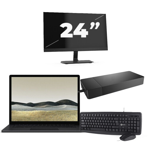 Microsoft Surface Laptop 3 - Intel Core i5-10e Generatie - 13 inch - 16GB RAM - 256GB SSD - Windows 11 Home + 1x 24 inch Monitor Tweedehands