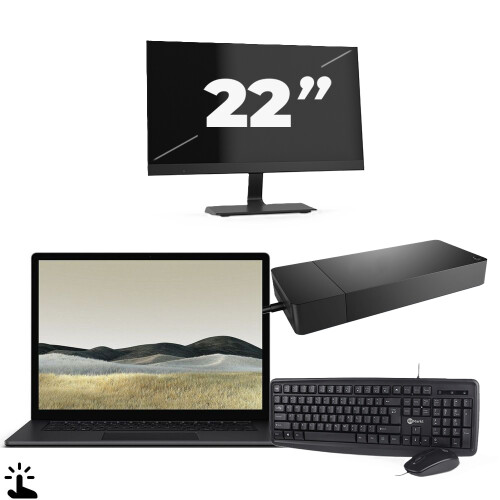 Microsoft Surface Laptop 3 - Intel Core i5-10e Generatie - 13 inch - Touch - 8GB RAM - 256GB SSD - Windows 11 Home + 1x 22 inch Monitor Tweedehands