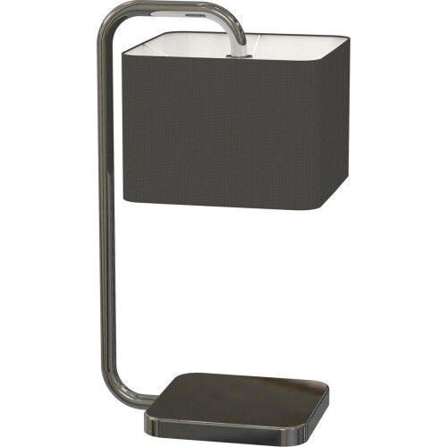 MIRO CUBE - Tafellamp - E27 fitting - Zwart - Chroom voet