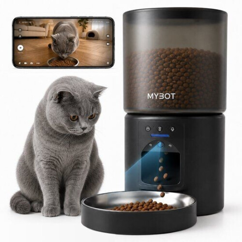 MYBOT P4 - Automatische Voerbak - App-bediening en Camera - Zwart Tweedehands