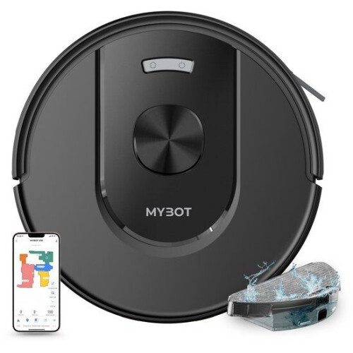 MYBOT X10 - Robotstofzuiger - 6000PA Zuigkracht - Dweilfunctie - Laadstation - LiDAR Navigatie Tweedehands