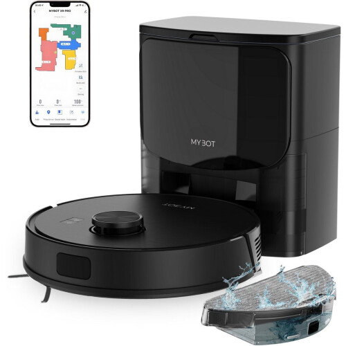MYBOT X9 PRO - Robotstofzuiger met Dweilfunctie - 6500PA Zuigkracht - Zwart Tweedehands