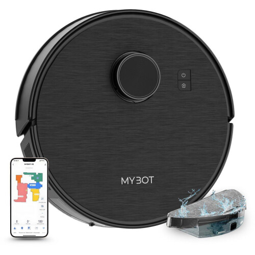 MYBOT X9 - Robotstofzuiger met Dweilfunctie - 6500PA Zuigkracht - Zwart Tweedehands