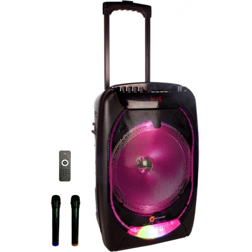 N-GEAR Flash 1240 - Draadloze 12 inch bluetooth-luidspreker - 500W met microfoon en LED-lichtshow Tweedehands