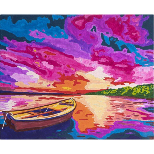 Nassau Fine Art - Schilderen op nummer - Boot en landschap - Canvas 40 x 50 CM (1 stuk)