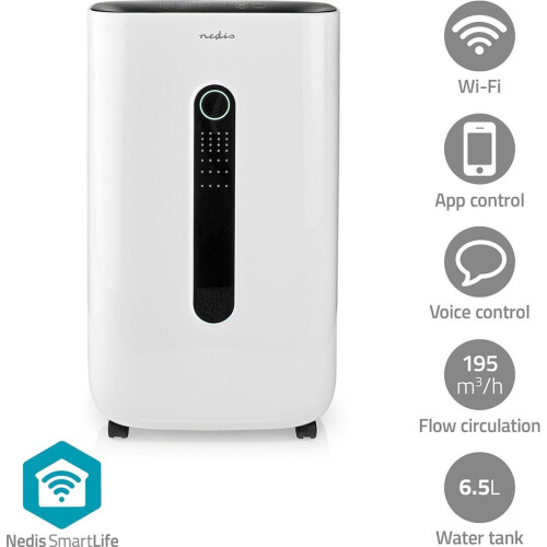 Nedis DEHU20WTW - Luchtontvochtiger - Wi-Fi - 20 l/Dag - Regelbare hygrostaat - Wit