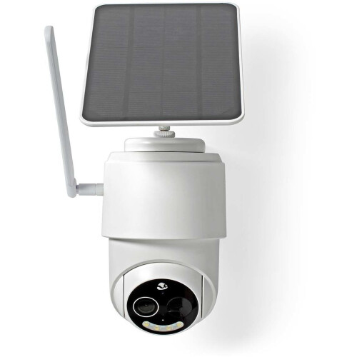 Nedis SIMCBO50WT - SmartLife 4G Full-HD Pan- en Tilt Buitencamera - IP65 Waterdicht - Oplaadbaar met Zonnepaneel