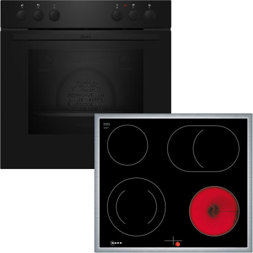 NEFF EX1B0 SET - Inbouw oven met keramische kookplaat - 71 liter - Zwart