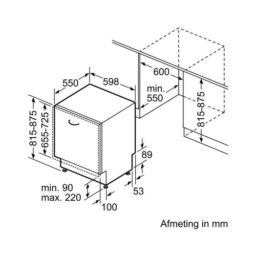 Neff S51n53x4 Volledig Geïntegreerde Inbouw Vaatwasser - Variospeed - Varioflex-korven - Koolborstelloze Motor | 60 Cm - 13 Couverts | Tweedehands (Refurbished)