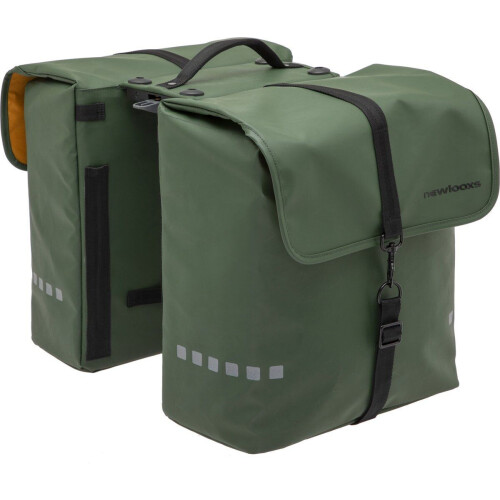 New Looxs Odense Double - Dubbele Fietstas - Racktime Bevestiging - Waterafstotend - Groen