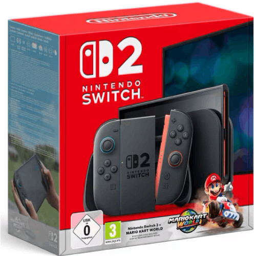 Nintendo Switch 2 - Handheld - Downloadcode Mario Kart: World - Zwart