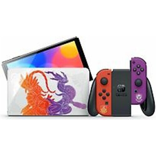 Nintendo Switch OLED 64 GB [Pokemon Scarlet & Violet Editie incl. controller rood/paars] wit Tweedehands