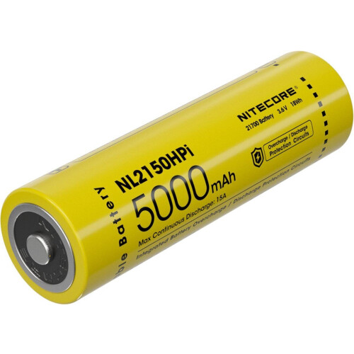 Nitecore NC-21700/50HPI - Oplaadbare 21700 Li-Ion batterij 5000mAh - 15A output - Geel